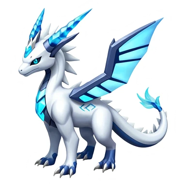 Futuristic Kyurem-reshiram-Glaceon-dialga-suicune-hybrid, full body sticker