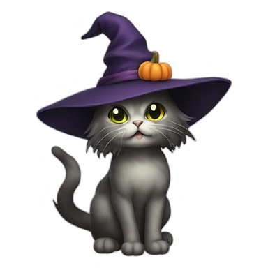 Witch cat sticker