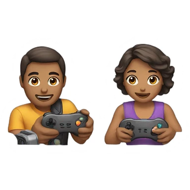 couple playing video game together sticker