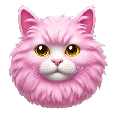 pink fluffy cat sticker