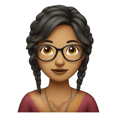 light skinned Indian girl with glasses sticker
