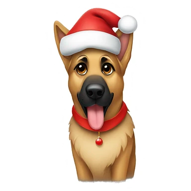 German Shepard santa hat sticker