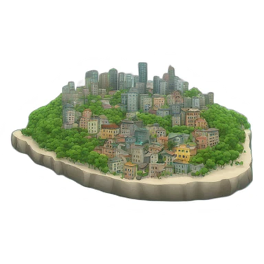 a city on the sea sticker