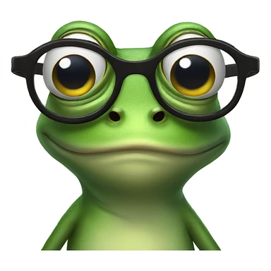Stressed frog wearing glasses  sticker