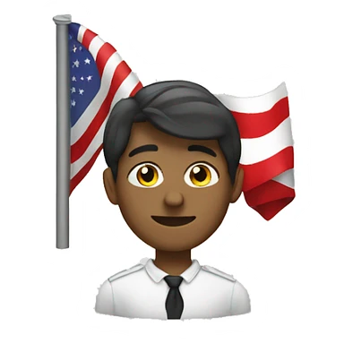 Salute emoji with white flagg sticker