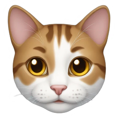 tabby brown and white cat sticker