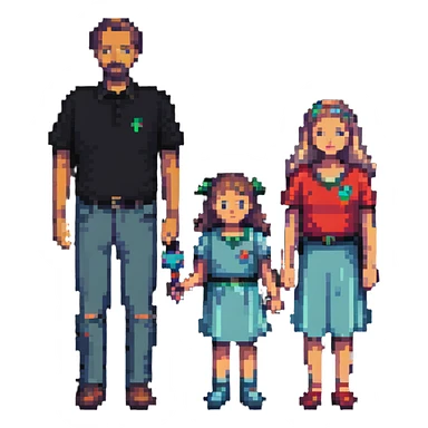two parents standing together sticker