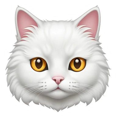 Emoji głowa białego kotka sticker