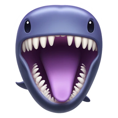 purple sperm whale with open mouth sticker