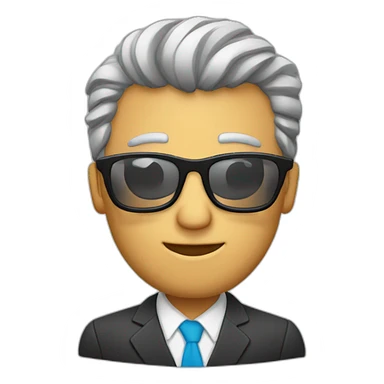 Hombre mayor mayor con poco pelo y gafas sticker