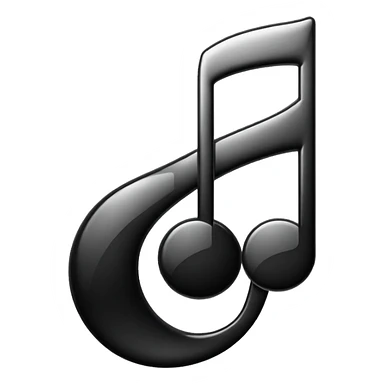 music icon black and white color gradients  sticker