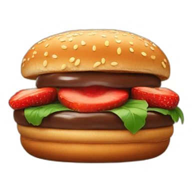 a chocolate and strawberry burger sticker