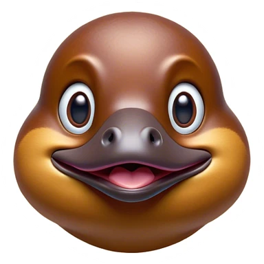Cinematic Comical Platypus Portrait Emoji, Head tilted dramatically with an exaggeratedly amused expression, featuring a striking, glossy brown fur with a whimsically flat duckbill and wide, expressive eyes full of playful disbelief, Simplified yet hilariously expressive features, highly detailed, glowing with a slightly sassy glow, high shine, dramatic yet playful, stylized with an air of cheeky aquatic mischief, bright and endearing, soft glowing outline, capturing the essence of a spirited and over‐the‐top platypus, so meme‐worthy it feels like it could quack its way into internet fame instantly! sticker