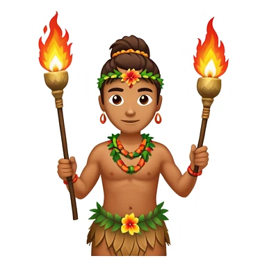 Hawaiian fire dancer sticker