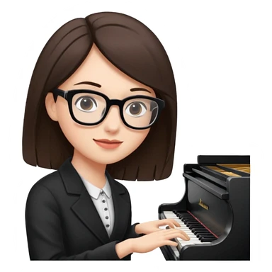 Brunette glassespianists sticker