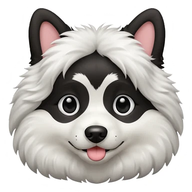 dog with black and white sticker