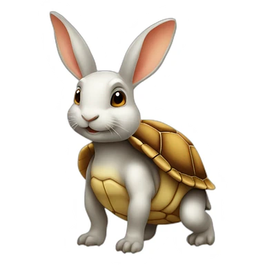 Tortue sur lapin sticker