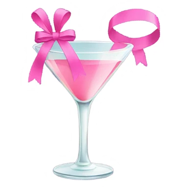 Cocktail glass with pink ribbon sticker