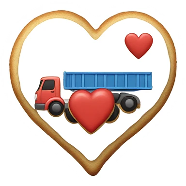 cookie heart with semi truck sticker