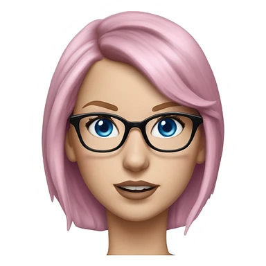 Photo Realistic Taylor Swift blue eyes and glasses with pink hair  sticker
