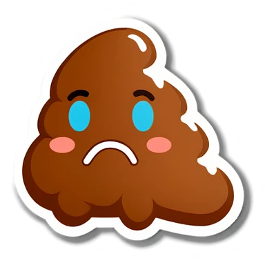 sad poop sticker