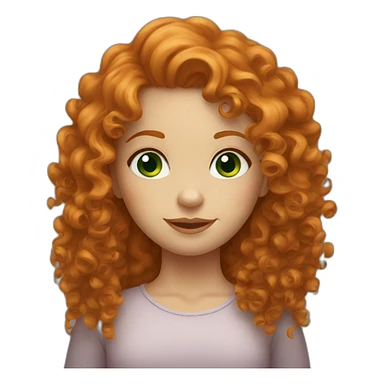 curly haired ginger girl with green eyes sticker