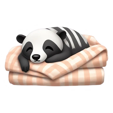 sleepy badger in pajama outfit cozy bed blankets sticker