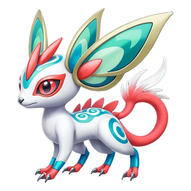 Shiny Colorful Cyber-Vernid-Trico-Meloetta-Latias-Koraidon-Peppercat-Protogen-Pokémon-Digimon-Fakémon-fusion-hybrid-creature sticker