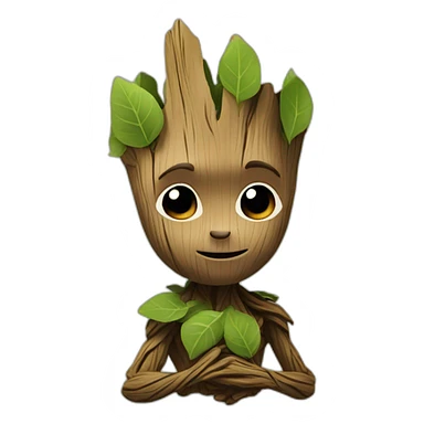 Groot with leaves sticker