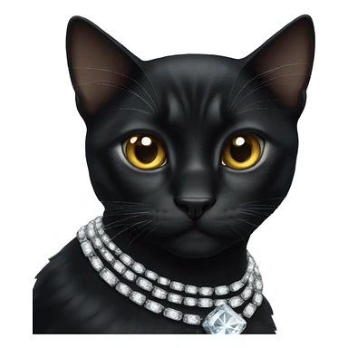 black cat wearing diamond chain sticker