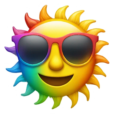smiling sun wearing rainbow sunglasses sticker