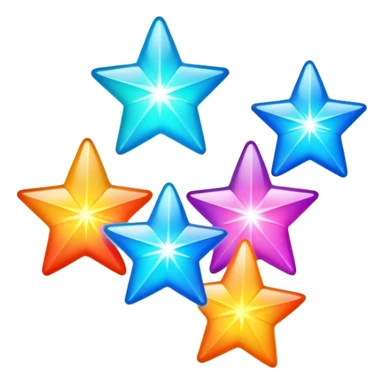 Glowing colorful stars sticker