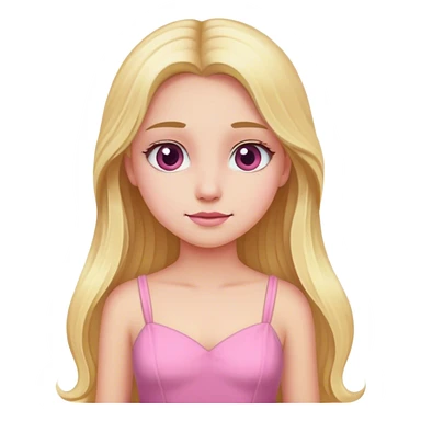 A girl with long blonde hair and a pink dress. sticker