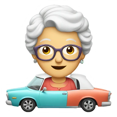 Granny in a big car sticker