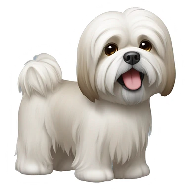 Mach einen Lhasa Apso.. also dass man sein Gesicht sieht.. seine Grundfarbe ist weiß mit wenigen hellbraunen Flecken sticker