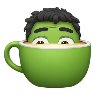 Hulk drinking cappuccino  sticker