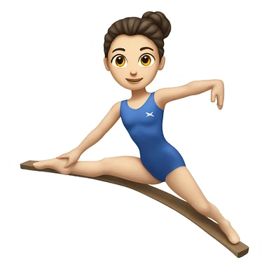 Fair skinned brunette gymnast on balance beam sticker