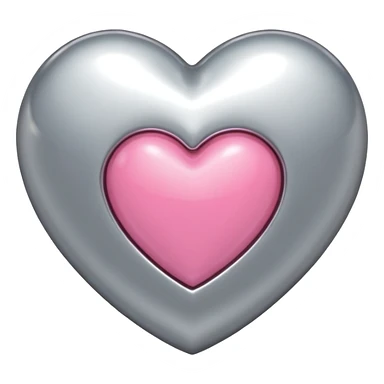 platinum heart with one mini pink heart inside of it  sticker