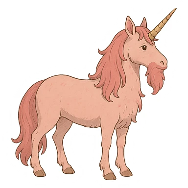 Bearded pink unicorn sticker
