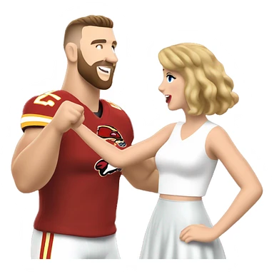Travis Kelce and Taylor swift high fiving  sticker