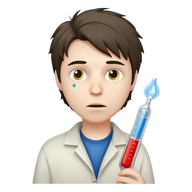 persona enferma con un termometro en la boca  pero que no tenga ropa de enferma  sticker