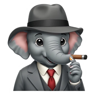 elephant mafia boss with hat and cigar sticker