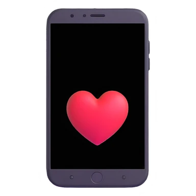 smartphone with a big heart sticker