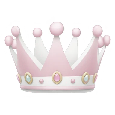 White and pastel pink crown sticker