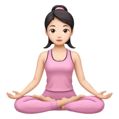 asian yoga girl light pink clothes  sticker
