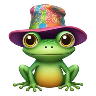 frog with hat  sticker