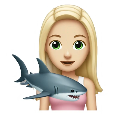 White Girl with shark  sticker