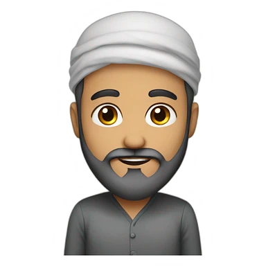 muslim middle eastern guy with full long beard sticker