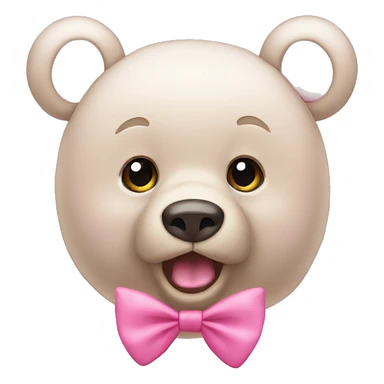 Bear with a pink bow on its ear sticker