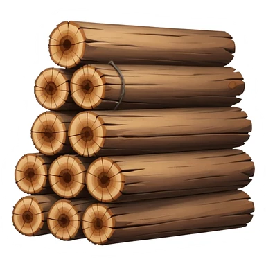 worn wood logs sticker